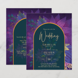 Lámina LeahG Green Purple Gold JEWEL TONES Wedding INVITE