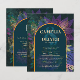 Lámina LeahG Green Purple Gold JEWEL TONES Wedding INVITE