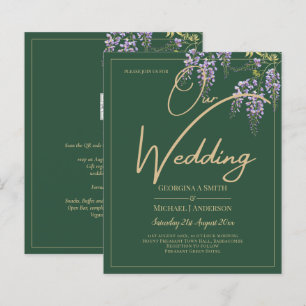 Lámina LeahG Green Purple WISTERIA Wedding INVITE