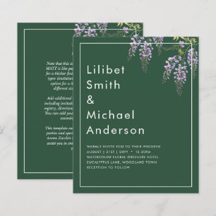 Lámina LeahG Green Purple WISTERIA Wedding INVITE