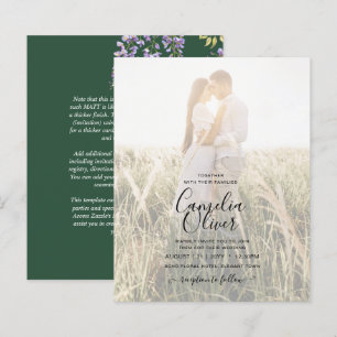 Lámina LeahG Green Purple WISTERIA Wedding INVITE
