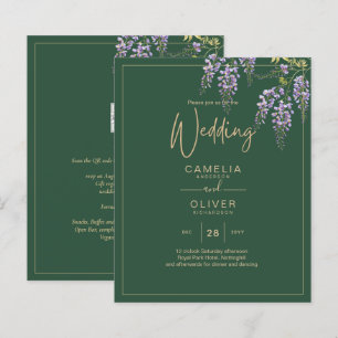 Lámina LeahG Green Purple WISTERIA Wedding INVITE