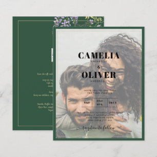 Lámina LeahG Green Purple WISTERIA Wedding INVITE