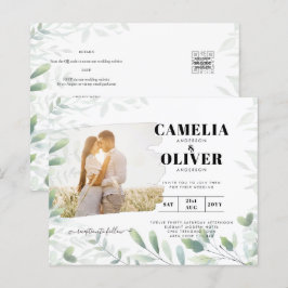 Lámina LeahG Greenery deja la invitación a la boda de la 