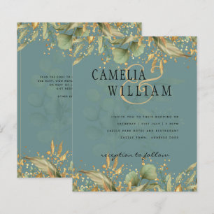 Lámina LeahG Greenery deja la invitación a la Boda Verde 