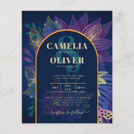 Lámina LeahG: INVITA DE Boda de TONOS DE JEWEL de Oro Púr