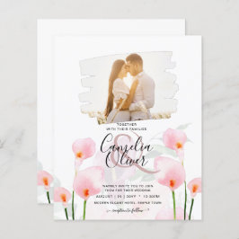Lámina LeahG Pink Calla Lily FOTO Overlay Wedte Invite de