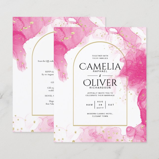 Lámina LeahG PINK GOLD INK Resumen de boda (Anverso / Reverso)