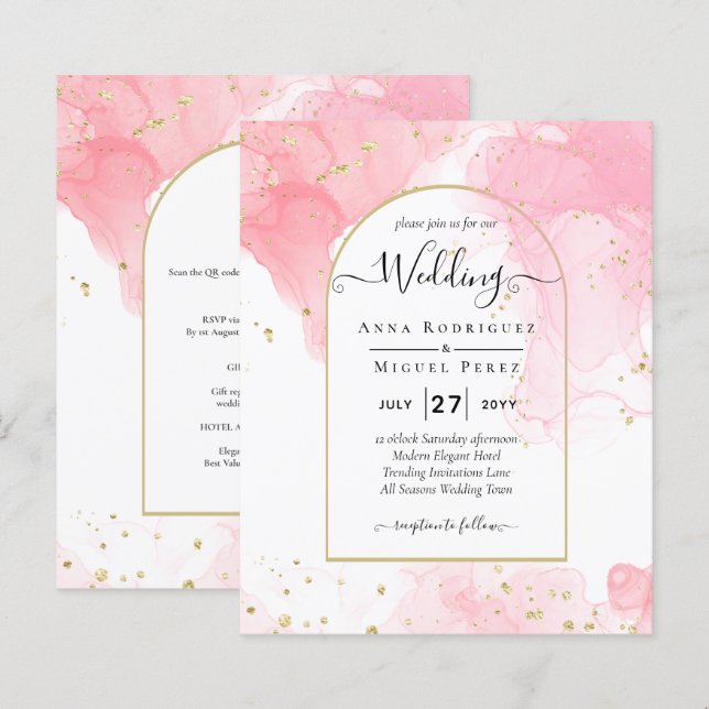 Lámina LeahG PINK GOLD INK Resumen de boda (Anverso / Reverso)