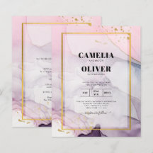 LeahG Pink Purple Lavender Gold TINK Wedding INVIT