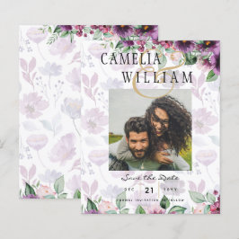 Lámina LeahG Plum Purple Berry Boda Floral Caer Invierno