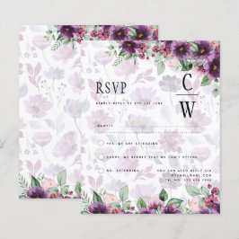 Lámina LeahG Plum Purple Berry Boda Floral Caer Invierno