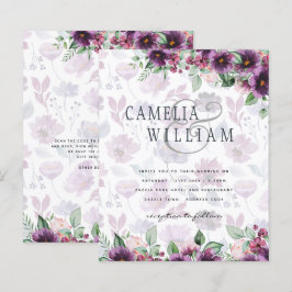 Lámina LeahG Plum Purple Berry Boda Floral Caer Invierno