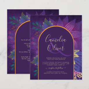Lámina LeahG Plum Purple Gold JEWEL TONES Wedding INVITE
