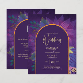 Lámina LeahG Plum Purple Gold JEWEL TONES Wedding INVITE