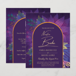 Lámina LeahG Plum Purple Gold JEWEL TONES Wedding INVITE