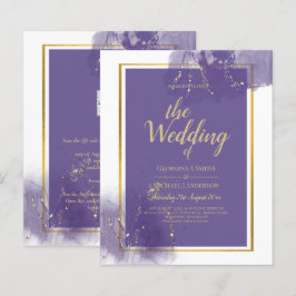 Lámina LeahG PURPLE GOLD Boda Lavender ALCOHOL INK