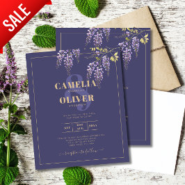 Lámina LeahG Purple Gold WISTERIA Floral Wedding INVITE