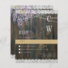 Lámina LeahG Purple WISTERIA Rustic Lace Boda