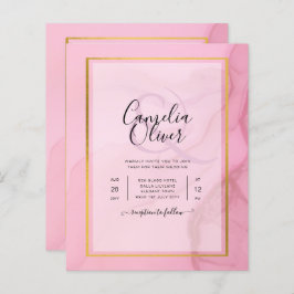 Lámina LeahG Rubor Pink Gold INK Ombre Wedding INVITE
