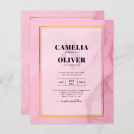 Lámina LeahG Rubor Pink Gold INK Ombre Wedding INVITE