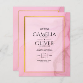 Lámina LeahG Rubor Pink Gold INK Ombre Wedding INVITE