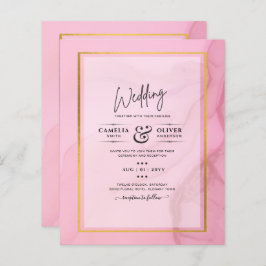 Lámina LeahG Rubor Pink Gold INK Ombre Wedding INVITE