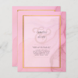 Lámina LeahG Rubor Pink Gold INK Ombre Wedding INVITE