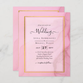 Lámina LeahG Rubor Pink Gold INK Ombre Wedding INVITE
