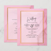 LeahG Rubor Rosa Oro INK Ombre Boda INVITACIÓN