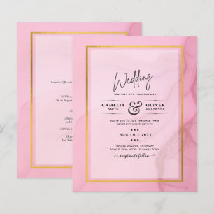 Lámina LeahG Rubor Rosa Oro INK Ombre Boda INVITACIÓN