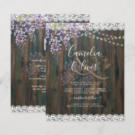 Lámina LeahG Rustic WISTERIA Lace Floral Wedding INVITE