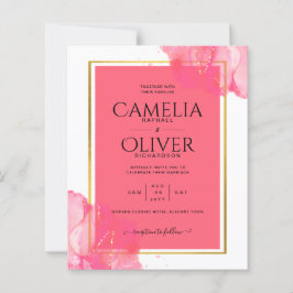 Lámina LeahG Salmon PINK DOLOR BODA Alcohol Tinta