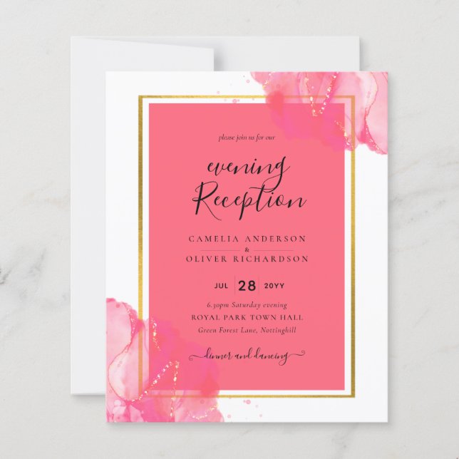 Lámina LeahG Salmon PINK DOLOR BODA Alcohol Tinta (Anverso)