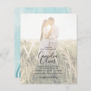 Lámina LeahG Sea Glass Ocean Coral Turquoise Blue INVITE