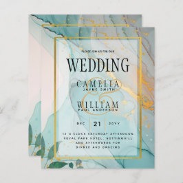 Lámina LeahG Sea Glass Verde azulado Gold INVITE