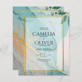 Lámina LeahG Sea Glass Verde azulado Gold INVITE