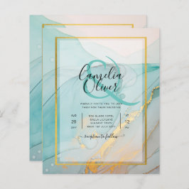 Lámina LeahG Sea Glass Verde azulado Gold INVITE