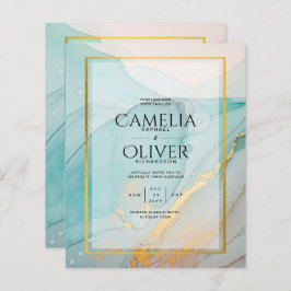 Lámina LeahG Sea Glass Verde azulado Gold INVITE