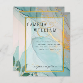 Lámina LeahG Sea Glass Verde azulado Gold INVITE