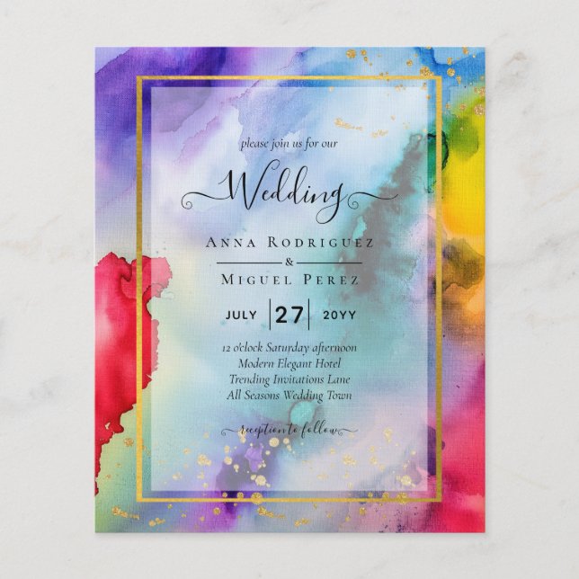 Lámina LeahG Tinta de inVITACIÓN DE BODA DE ORGULLO DE LL (Anverso)