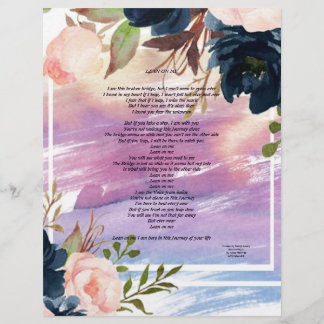 Lámina Lean On Me Watercolor Floral Paper