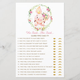 Lámina Lechón Rosa Cuerdo Dijo Que Dijo Juego