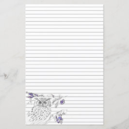 Lámina Lechuza En Un Árbol De Estacionamiento Gris Linead