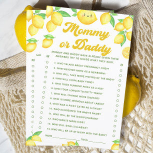 Lámina Lemon Baby Shower Adivina quién es el juego de mam