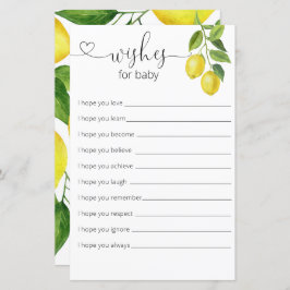 Lámina Lemon Baby Shower Quiere Un Bebé