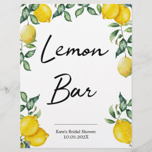 Lámina Lemon Bar lemons firma personalizada