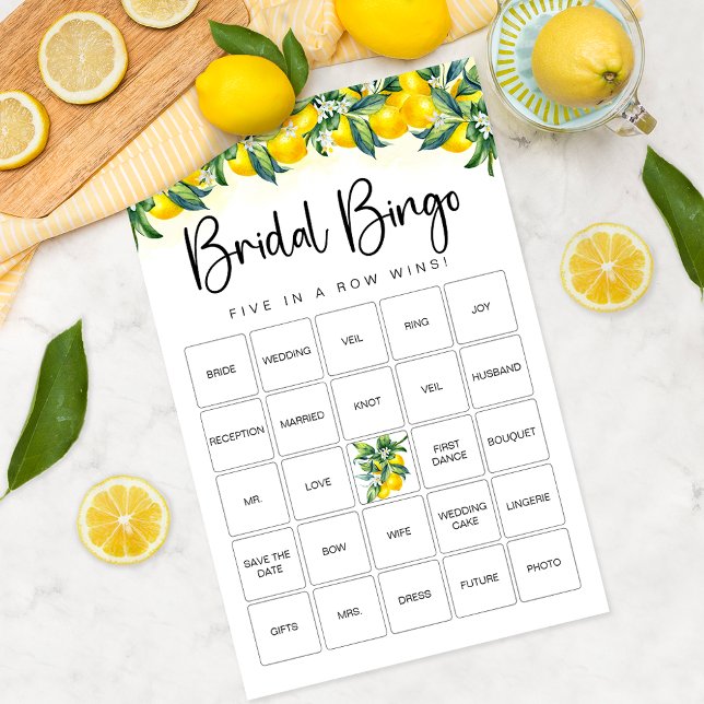 Lámina Lemon Bingo Game Bridal Shower Card (Subido por el creador)