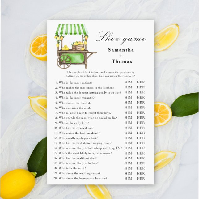 Lámina Lemon Bridal shower Shoe game (Subido por el creador)