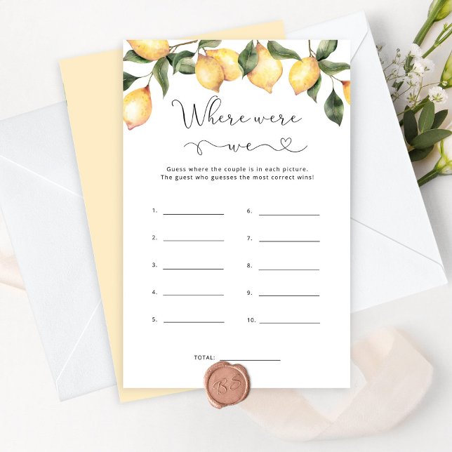 Lámina Lemon Dónde estábamos los juegos de ducha de novia (Subido por el creador)